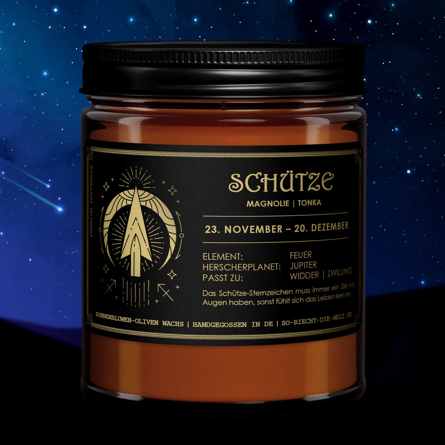 Schütze Sternzeichen Kerze - Magnolie | Tonka