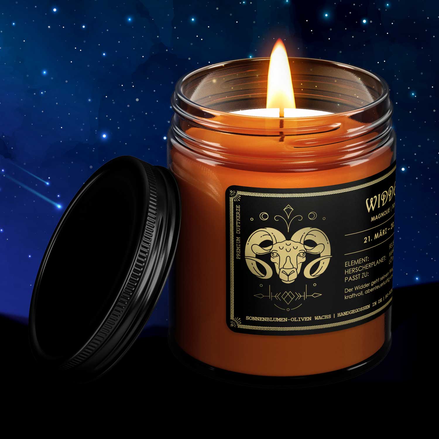 Widder Sternzeichen Kerze - Magnolie | Tonka